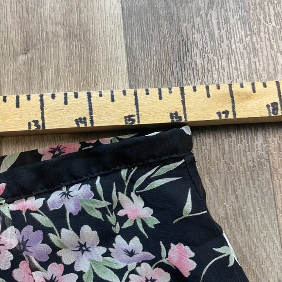 Vintage JR Bentley Black Floral Midi Skirt Size Large - Picture 5 of 6